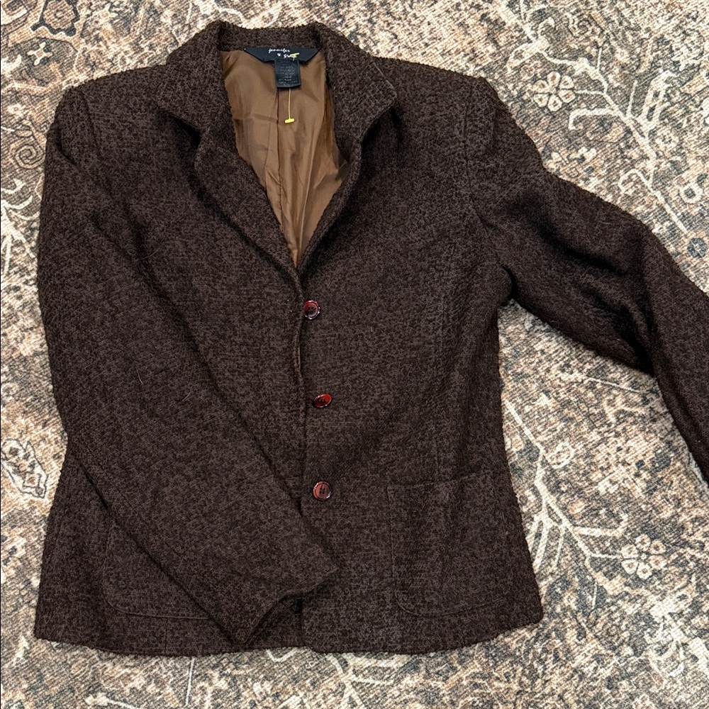 Women’s Brown Tweed Blazer Jacket